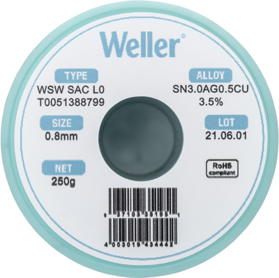 WSW SAC L0 0,8MM 250G Weller Solder Wires Image 3