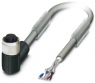 Sensor-Aktor Kabel, M12-Kabeldose, abgewinkelt auf offenes Ende, 5-polig, 2 m, PUR, grau, 4 A, 1419034