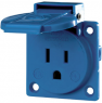 Geräteanbau-Steckdose, blau, 15 A/125 V, USA, IP44, 820501-04