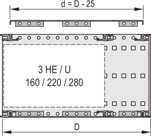 EuropacPRO Abdeckplatte zum Anschrauben an die Seitenwand, 84 TE, 415 mm