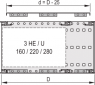 EuropacPRO Abdeckplatte zum Anschrauben an die Seitenwand, 42 TE, 175 mm