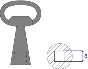 Vierkantschlüssel 8 mm für Schließeinsatz