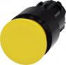Pilzdrucktaster, unbeleuchtet, rastend, Bund rund, gelb, Einbau-Ø 22.3 mm, 3SU1000-1AA30-0AA0