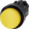 Drucktaster, unbeleuchtet, tastend, Bund rund, gelb, Einbau-Ø 22.3 mm, 3SU1000-0BB30-0AA0
