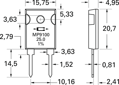 MP9100-10.0-1% Caddock Bedrahtete Widerstände Bild 2