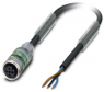Sensor-Aktor Kabel, M12-Kabeldose, gerade auf offenes Ende, 3-polig, 1.5 m, PVC, schwarz, 4 A, 1414556