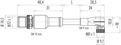 77 3608 3429 50003-0100 binder Sensor-Aktor Kabel Bild 2