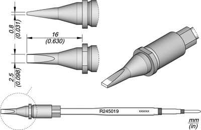 R245019 JBC Lötspitzen, Entlötspitzen und Heißluftdüsen