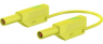 Messleitung mit (4 mm Stecker, gefedert, gerade) auf (4 mm Stecker, gefedert, gerade), 750 mm, grün/gelb, Silikon, 1,0 mm², CAT III