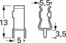 Sicherungshalter Clip, 5 x 20 mm, Leiterplattenmontage, 1053.68