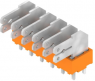 Leiterplattenklemme, 6-polig, RM 5 mm, 0,2-2,5 mm², 15 A, Flachstecker, orange, 9511450000