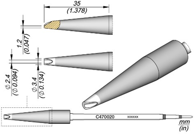 C470020 JBC Soldering tips, desoldering tips and hot air nozzles