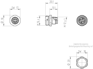 8399 Lumberg Automation Sensor-Aktor Rundsteckverbinder