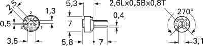 RJ-6P-503-50K OHM Nidec Copal Trimmpotentiometer Bild 2