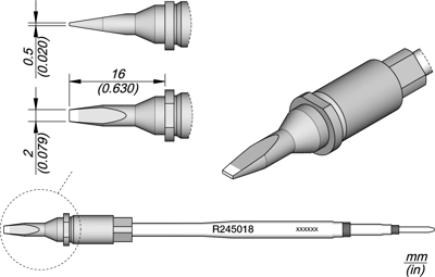 R245018 JBC Lötspitzen, Entlötspitzen und Heißluftdüsen