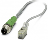 Sensor-Aktor Kabel, M12-Kabelstecker, gerade auf Ventilstecker, 2-polig, 5 m, PUR, grau, 4 A, 1453300