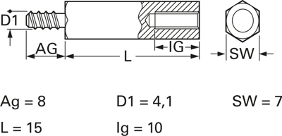 BG4ST4.2-15-7 ESSENTRA COMPONENTS Abstandsbolzen Bild 2