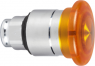 Drucktaster, beleuchtbar, rastend, Bund rund, orange, Frontring silber, Einbau-Ø 22 mm, ZB4BW653