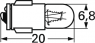 Glühlampe, BA7s, 1.2 W, 6 V (DC), 2700 K, klar