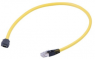 Patchkabel, ix Industrial Typ A-Stecker, gerade auf RJ45-Stecker, gerade, Cat 6A, S/FTP, PVC, 20 m, gelb