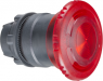 Drucktaster, beleuchtbar, tastend, Bund rund, rot, Frontring schwarz, Einbau-Ø 22 mm, ZB5AW743