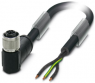 Sensor-Aktor Kabel, M12-Kabeldose, abgewinkelt auf offenes Ende, 3-polig, 1 m, PVC, schwarz, 16 A, 1411648