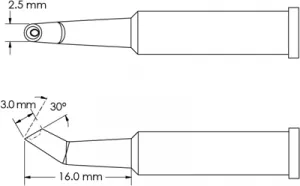 GT6-HF3025V METCAL Soldering tips, desoldering tips and hot air nozzles