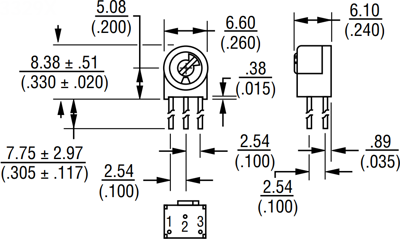 3329X-1-105LF Bourns Electronics GmbH Trimmpotentiometer Bild 2