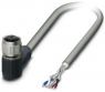 Sensor-Aktor Kabel, M12-Kabeldose, abgewinkelt auf offenes Ende, 5-polig, 2 m, PVC, grau, 4 A, 1405983