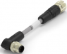 Sensor-Aktor Kabel, M12-Kabelstecker, abgewinkelt auf M12-Kabeldose, gerade, 5-polig, 0.5 m, PVC, grau, 4 A, TAA75AA1611-001