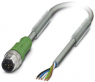 Sensor-Aktor Kabel, M12-Kabelstecker, gerade auf offenes Ende, 5-polig, 10 m, PUR, grau, 4 A, 1457254
