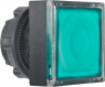 Drucktaster, beleuchtbar, tastend, Bund quadratisch, grün, Frontring schwarz, Einbau-Ø 22 mm, ZB5CW333