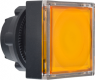 Drucktaster, beleuchtbar, tastend, Bund quadratisch, orange, Frontring schwarz, Einbau-Ø 22 mm, ZB5CW353