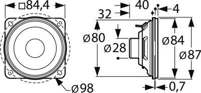 SL 87 ND 8 OHM VISATON Akustische Signalgeber Bild 2