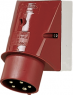 CEE Wandstecker, 5-polig, 32 A/400 V, rot, 6 h, IP44, 354