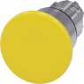 Pilzdrucktaster, unbeleuchtet, rastend, Bund rund, gelb, Einbau-Ø 22.3 mm, 3SU1050-1BA30-0AA0