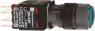 Drucktaster, beleuchtbar, tastend, 1 Schließer + 1 Öffner, Bund rund, grün, Frontring schwarz, Einbau-Ø 16 mm, XB6AW3B5B