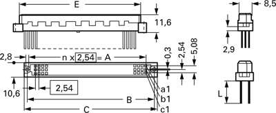 8-1393640-5 AMP DIN Messerleisten, DIN Federleisten Bild 3