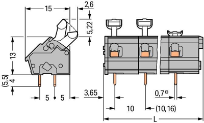 256-605/000-009/999-950 WAGO Leiterplattenklemmen Bild 2