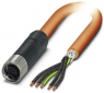Sensor-Aktor Kabel, M12-Kabeldose, gerade auf offenes Ende, 5-polig, 5 m, PUR, orange, 16 A, 1414805