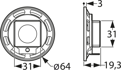 K 64 WP 8 OHM VISATON Akustische Signalgeber Bild 2