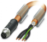 Sensor-Aktor Kabel, M12-Kabelstecker, gerade auf offenes Ende, 4-polig, 1.5 m, PUR, orange, 12 A, 1424104