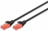 Patchkabel, RJ45-Stecker, gerade auf RJ45-Stecker, gerade, Cat 6, U/UTP, PVC, 3 m, schwarz