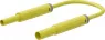 Safety measuring lead with (4 mm lamella plug, straight) to (4 mm socket, straight), 0.5 m, yellow, PVC, 1.0 mm², CAT IV, 66.1044-05024