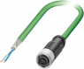 Sensor-Aktor Kabel, M12-SPE-Kabeldose, gerade auf offenes Ende, 2-polig, 1 m, PUR, grün, 1478368