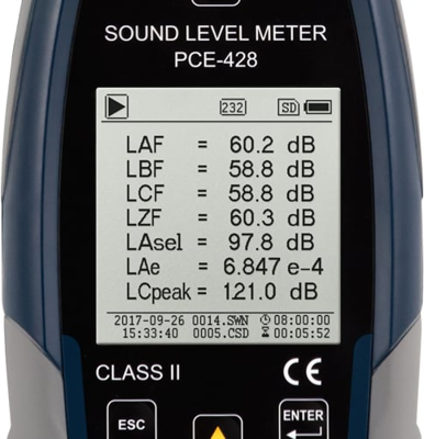 PCE-428-EKIT PCE Instruments Luxmeter, Sound Level Meter, Magnetic Field Tester Image 3