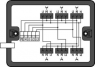 Verteilerbox, Dreh- auf Wechselstrom 400 V, 230 V, 1 Eingang, 6 Ausgänge, Kod. A, MIDI, schwarz