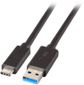 USB 3.2 Anschlussleitung, USB Stecker Typ C auf USB Stecker Typ A, 0.5 m, schwarz