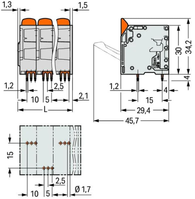 2616-3102/020-000 WAGO Leiterplattenklemmen Bild 2