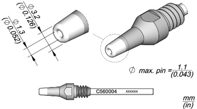 C560004 JBC Lötspitzen, Entlötspitzen und Heißluftdüsen Bild 1